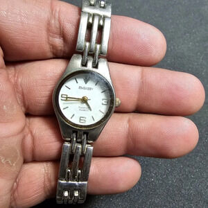 Embassy By Gruen Ladies Quartz Watch Silver Tone White Dial Working